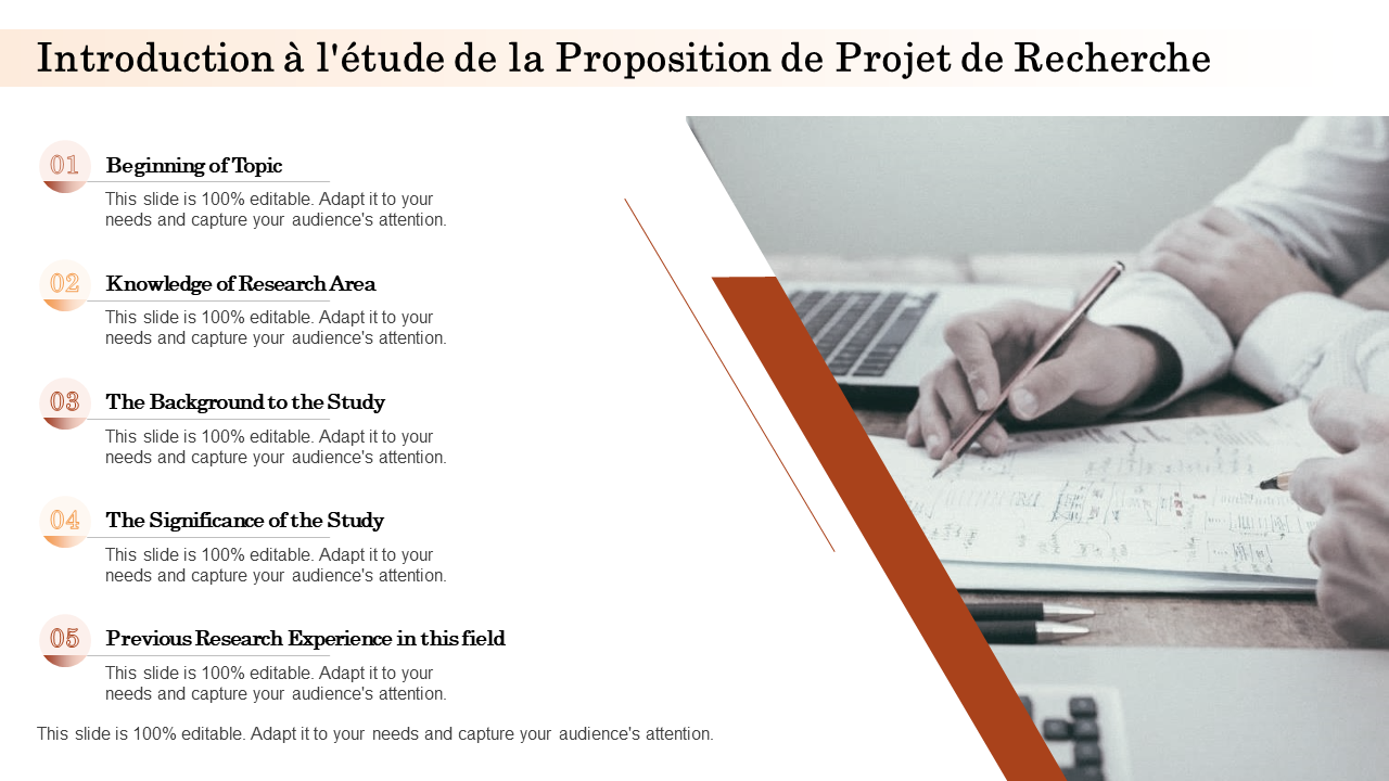 Présentation de l'étude pour la proposition de projet de recherche icône de présentation PPT PowerPoint