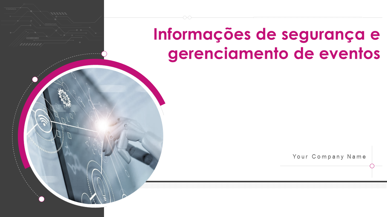 Slide de apresentação do PowerPoint de gerenciamento de eventos e informações de segurança