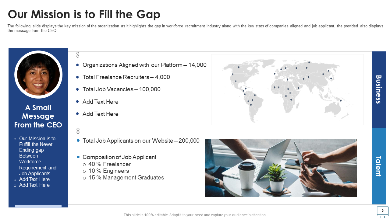 Our Mission slide of Recruitment Industry Pitch Deck 