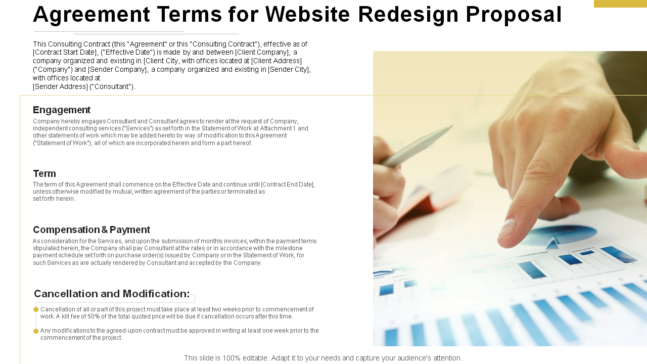 Agreement Terms for Website Redesign Proposal PPT