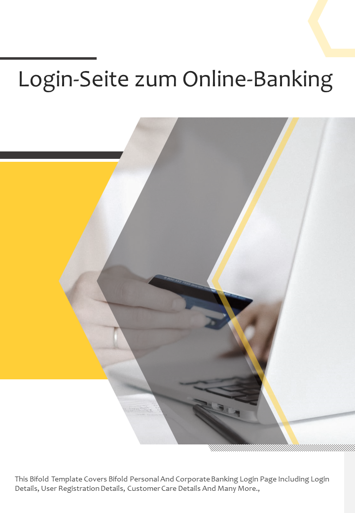 Zweifach gefaltete Online-Banking-Anmeldeseite Dokumentbericht PDF-ppt-Vorlage