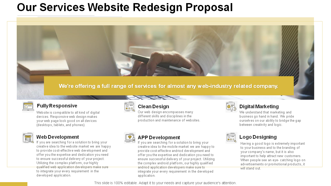Services for Website Redesign Proposal Template  