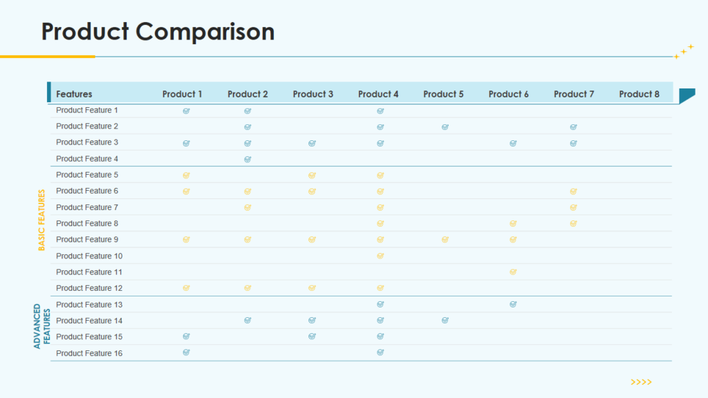Product Comparison PPT Diagram