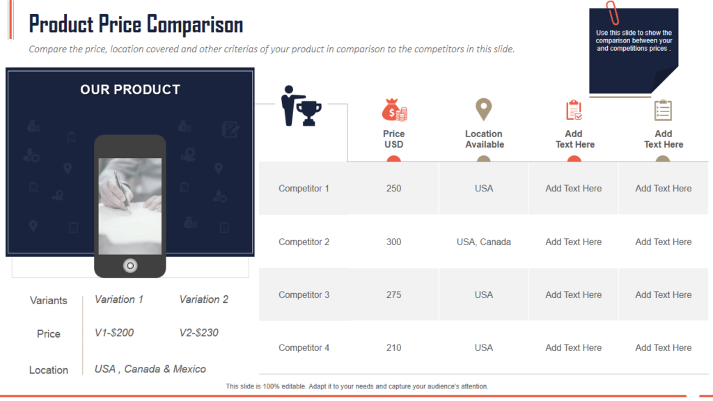 Product Comparison PPT Layout