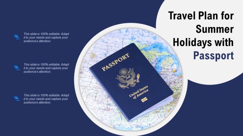 Travel plan for summer holidays with passport