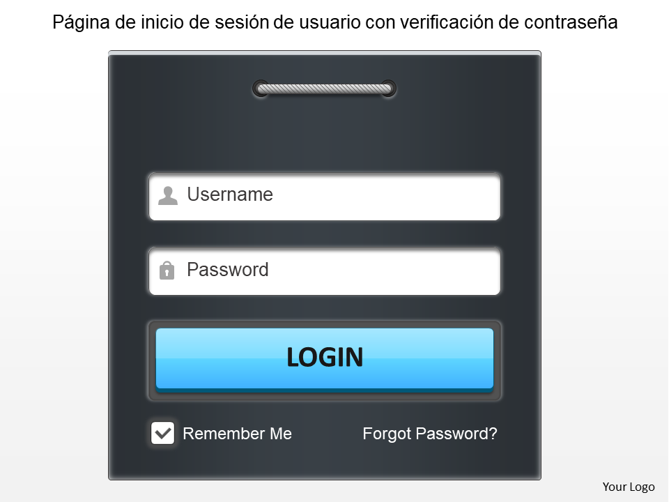 Página de inicio de sesión de usuario con diapositivas ppt de verificación de contraseña