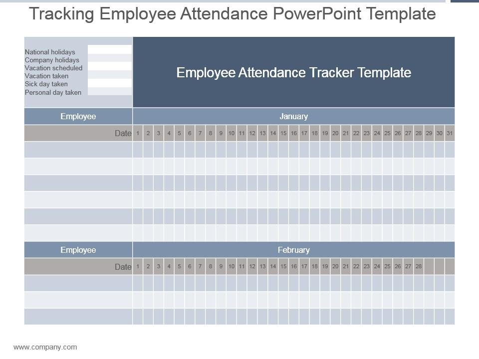 Tracking Employee Attendance PPT Template