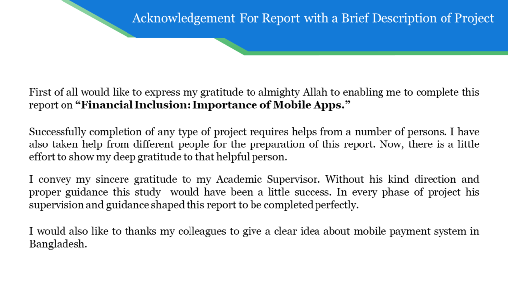 Acknowledgement for Project Report..