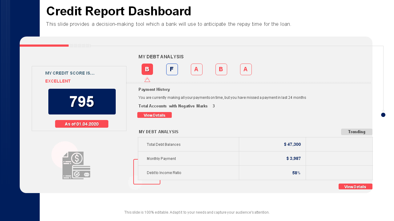 Credit Report Dashboard Template