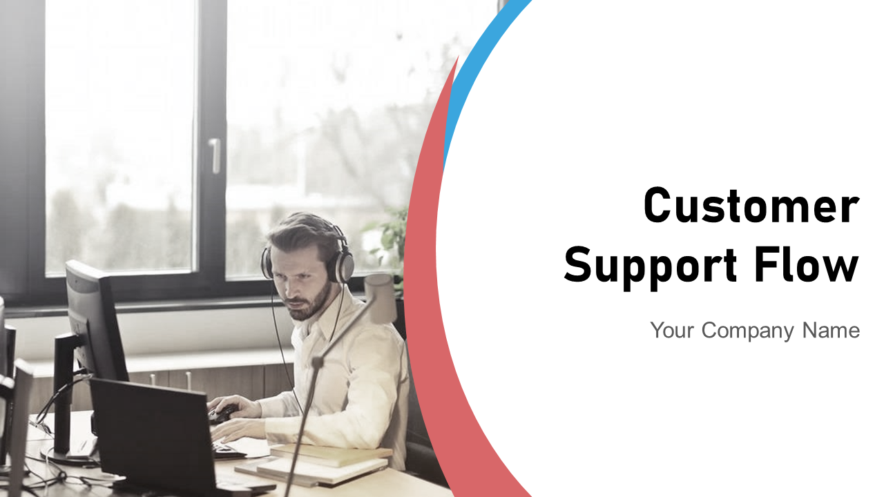 Customer Support Flowchart for Technical Service PowerPoint Template