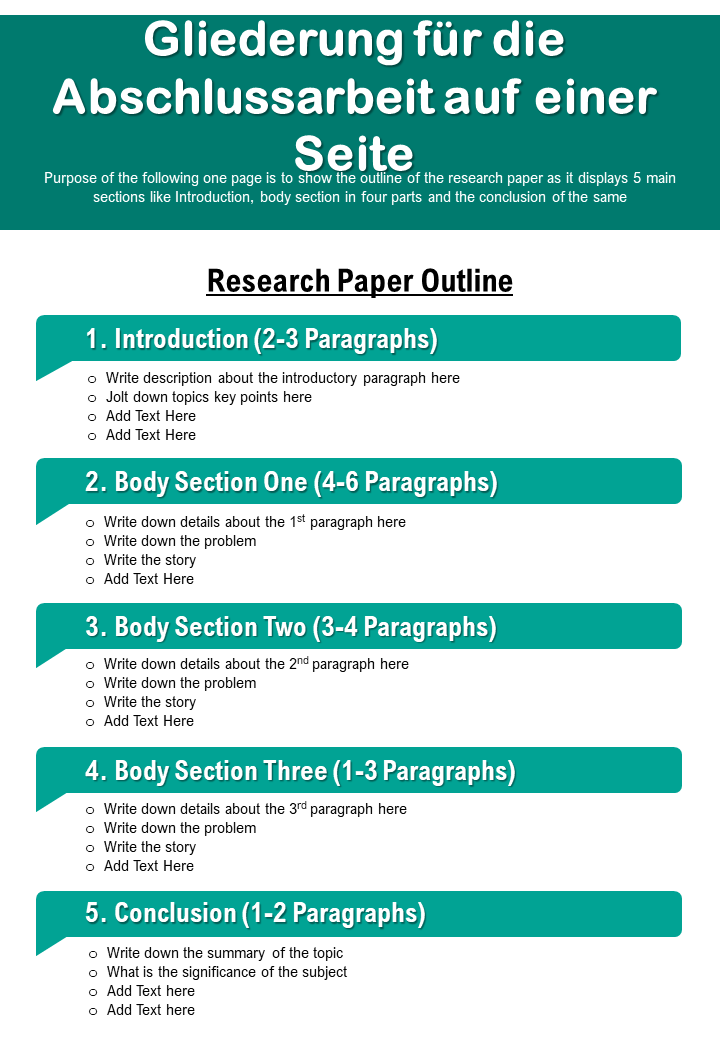 Gliederung für die Arbeitsarbeit in einem einseitigen Präsentationsbericht Infografik PPT-PDF-Dokument