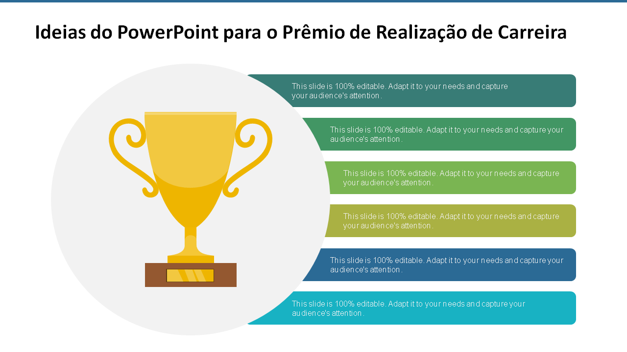 Ideias do PowerPoint para o Prêmio de Realização de Carreira