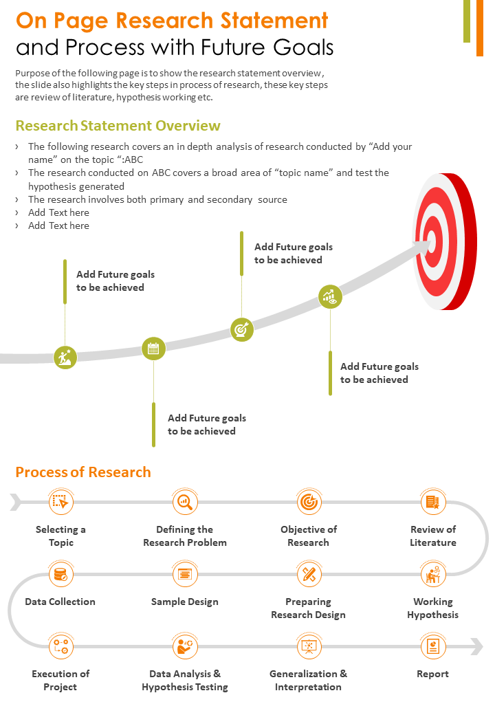 On-Page Research Statement and Process PowerPoint Template