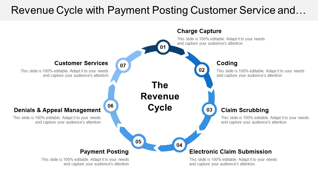 Revenue cycle with payment posting customer service and claim scrubbing