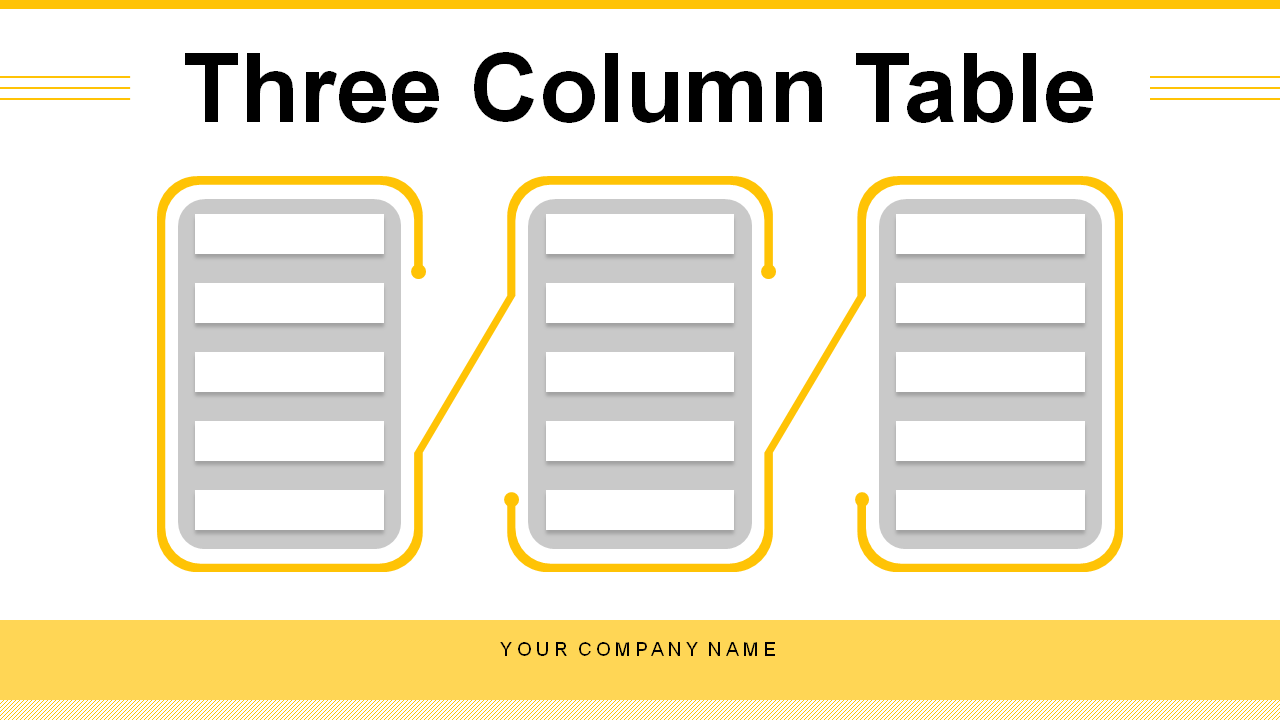 Three Column Table Template