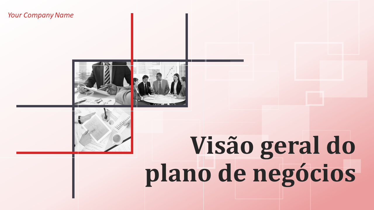 Visão geral do plano de negócios Slides de apresentação em PowerPoint