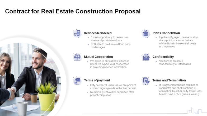 Contract for real estate construction proposal ppt powerpoint presentation outline design templates