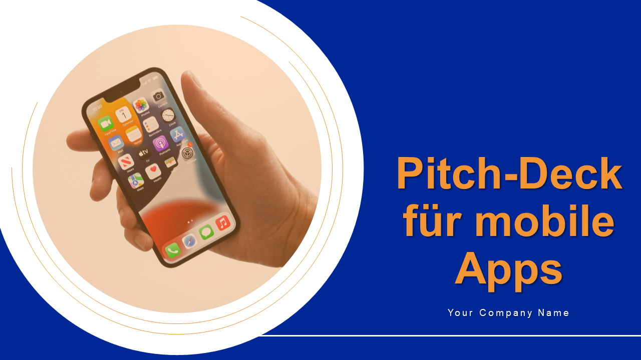 PPT-Vorlage für das Pitch-Deck für mobile Apps