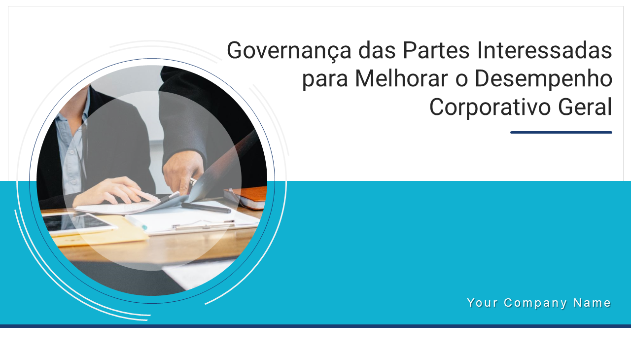 Governança das partes interessadas para melhorar os slides de apresentação em powerpoint de desempenho corporativo geral