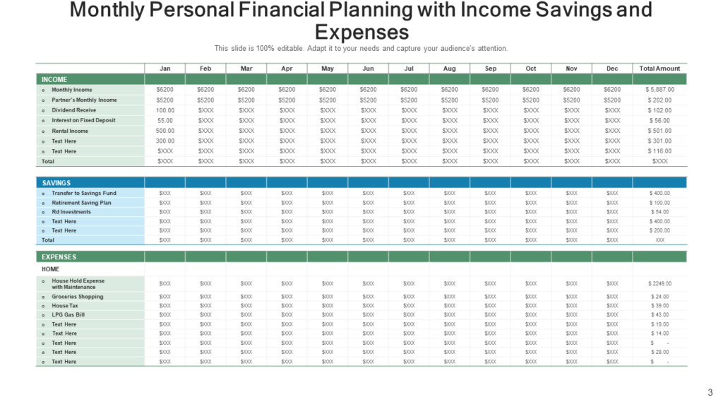 Monthly Financial Plan