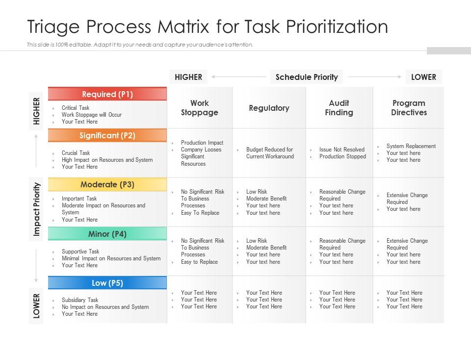 Triage Task Matrix PowerPoint Slideshow