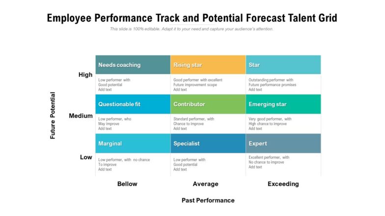 Employee performance track and potential forecast talent grid