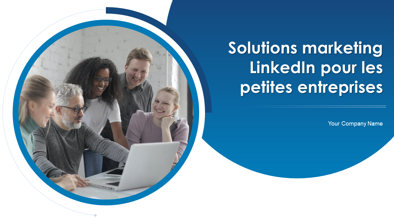 Solutions de marketing Linkedin pour les diapositives de présentation Powerpoint des petites entreprises