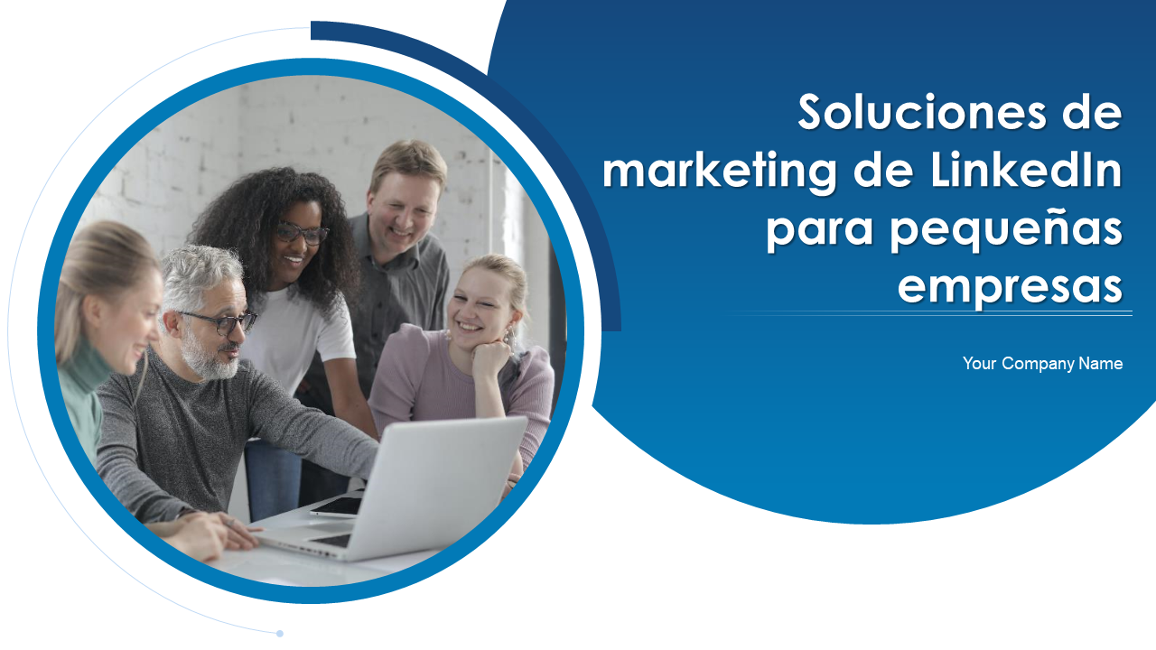 Diapositivas de presentación de PowerPoint de soluciones de marketing de Linkedin para pequeñas empresas