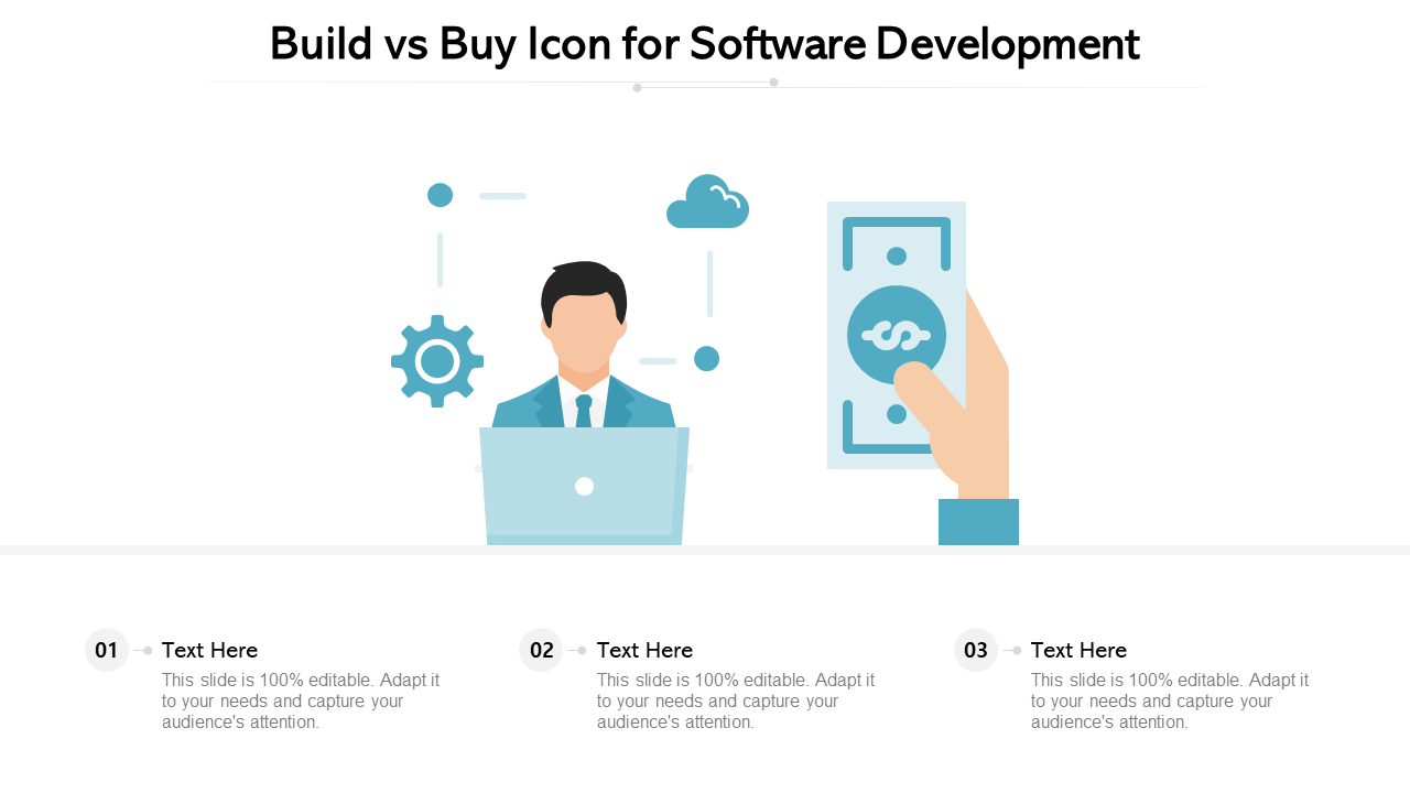Build vs buy icon for software development Template