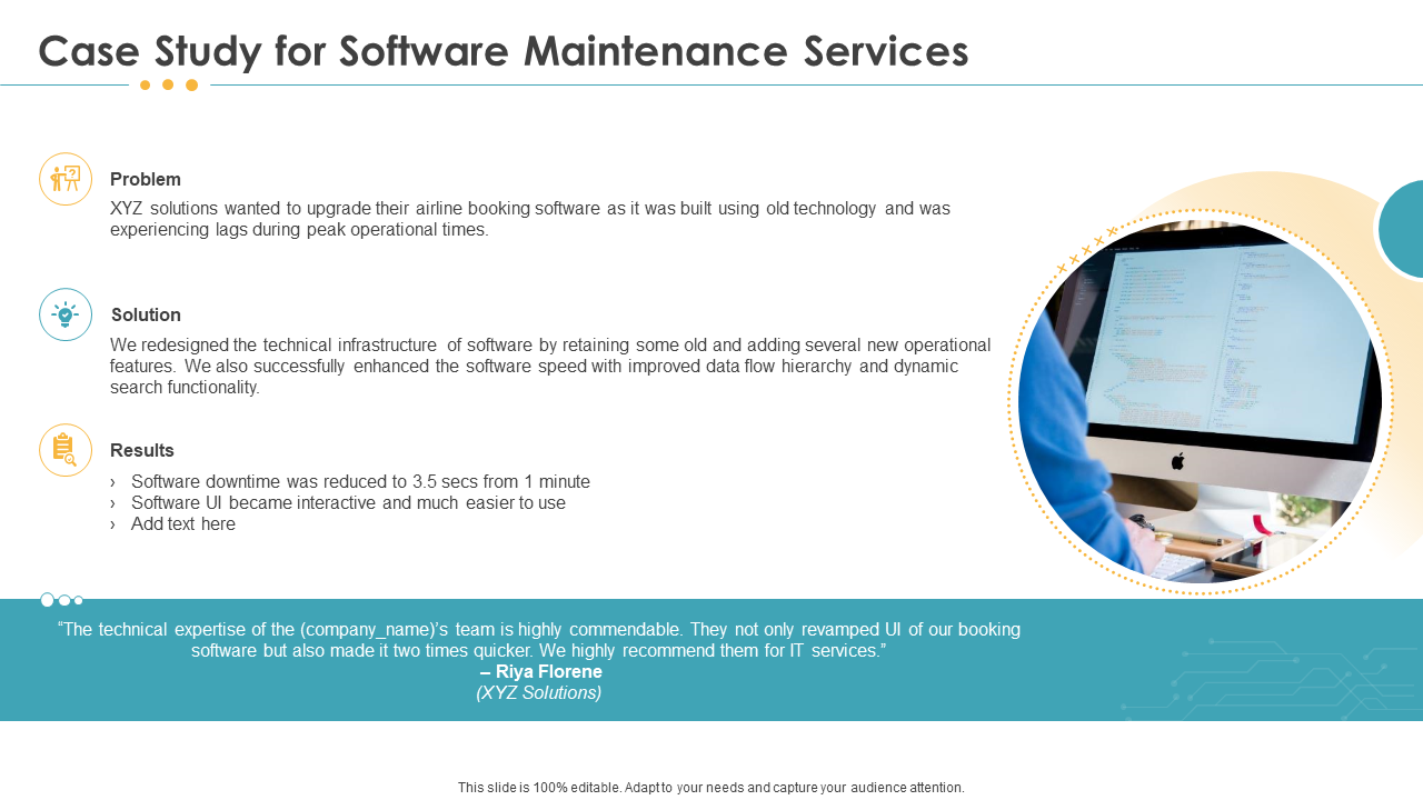 Case Study for Software Maintenance Services Technology PPT Slide