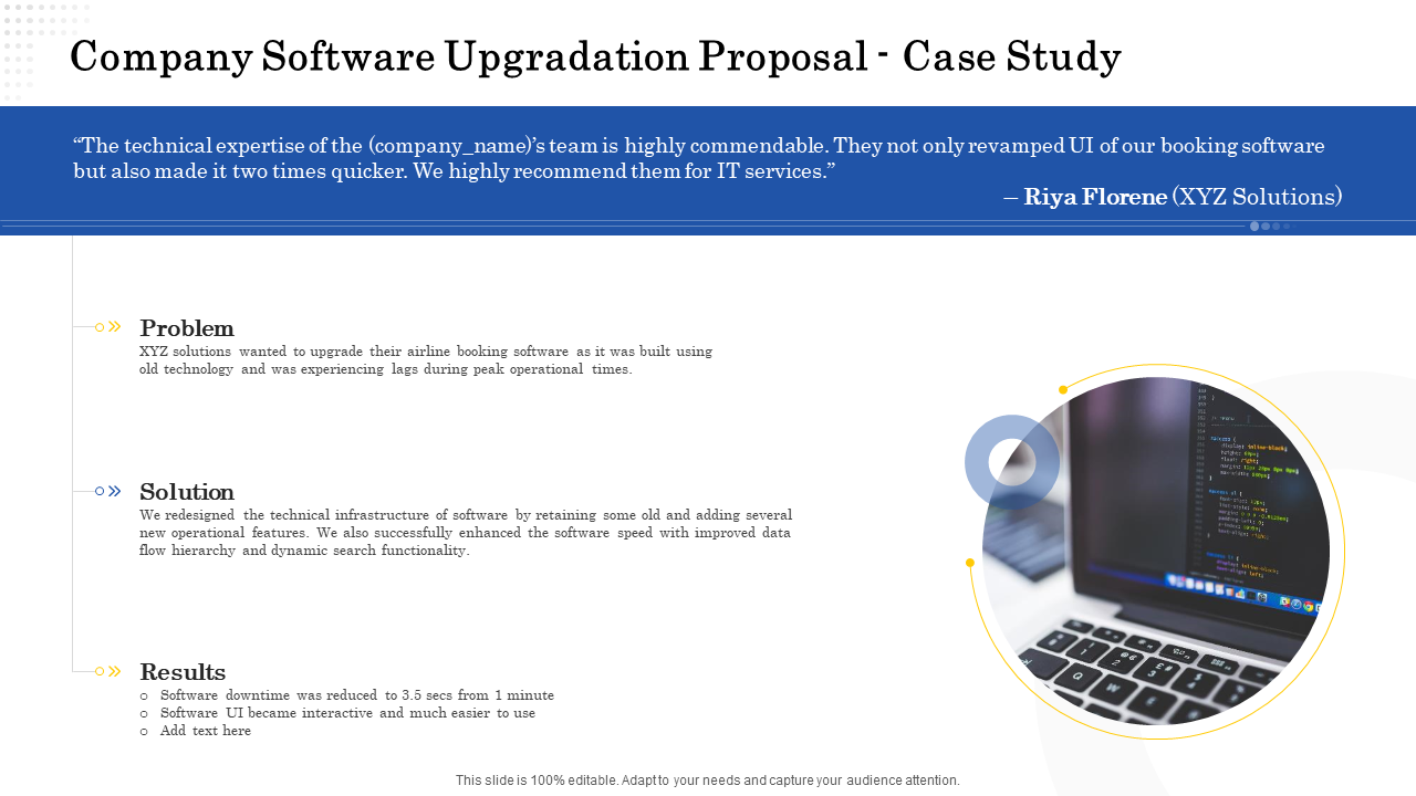 Company Software Upgradation Proposal Case Study PowerPoint Template