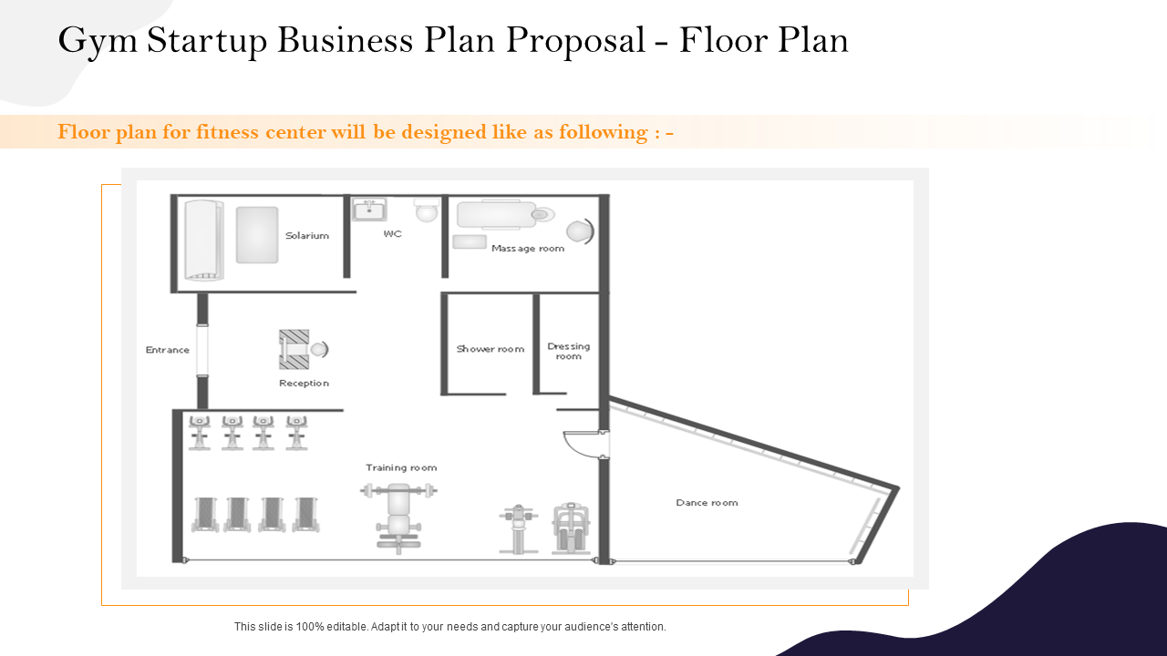 Gym Startup Business Plan Proposal Floor Plan PPT Template