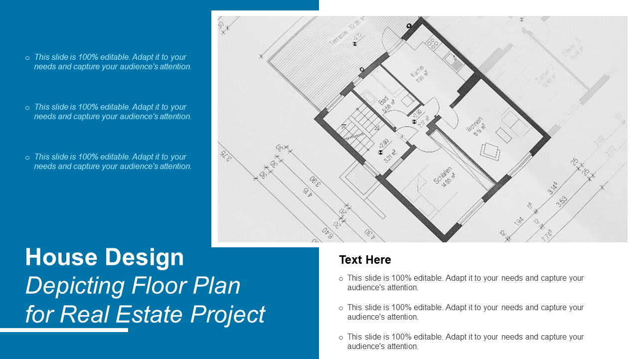 House Design Depicting Floor Plan for Real Estate Project PPT Slide