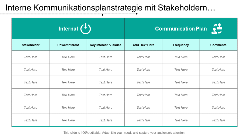 PowerPoint-Design für den internen Kommunikationsplan