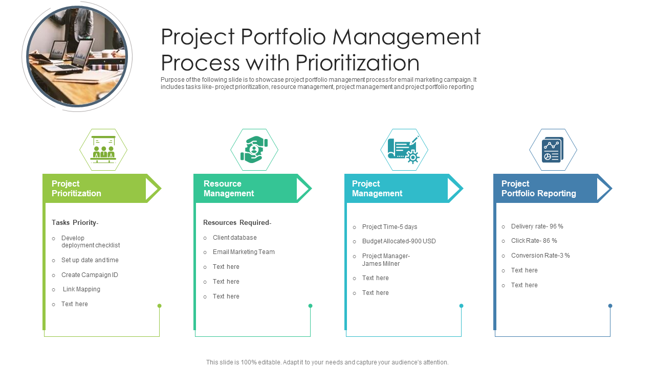 Project Portfolio Management Process PowerPoint Template