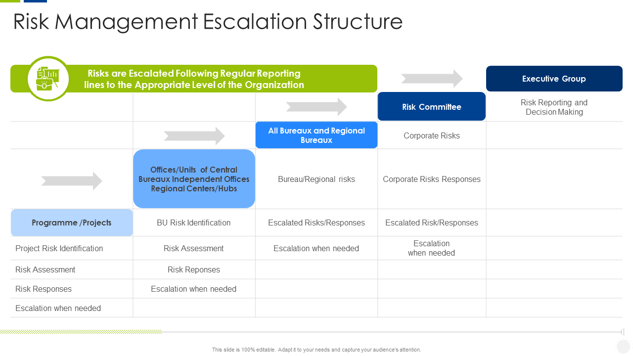 Risk management escalation structure Template