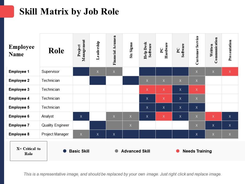 Skills Matrix by Job Role PPT Theme