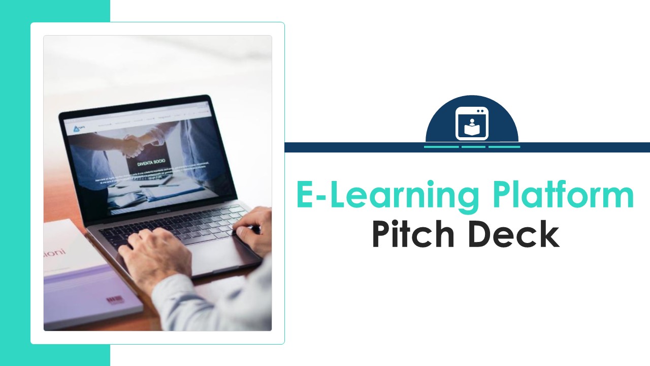 Cover Slide of E-learning Platform Pitch Deck 