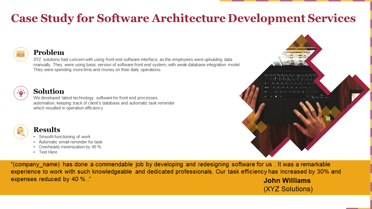 Software Architecture Development Services Case Study PPT Template