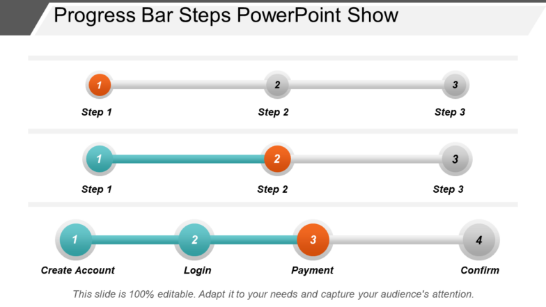 Progress bar steps powerpoint show