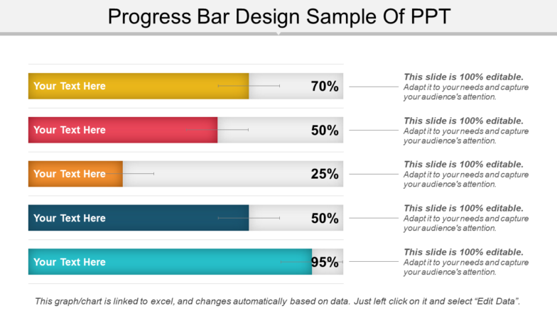 Progress bar design sample of ppt