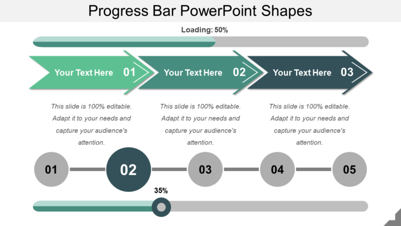 Progress bar powerpoint shapes