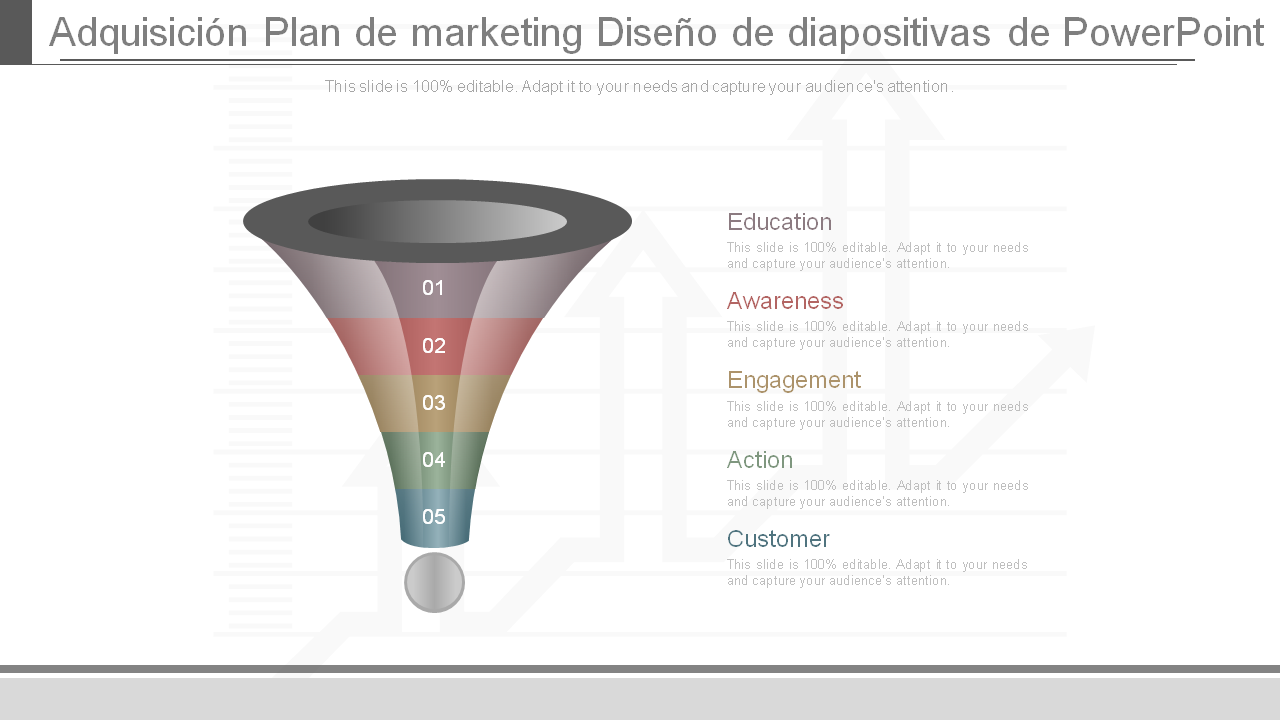 Adquisición Plan de marketing Diseño de diapositivas de PowerPoint