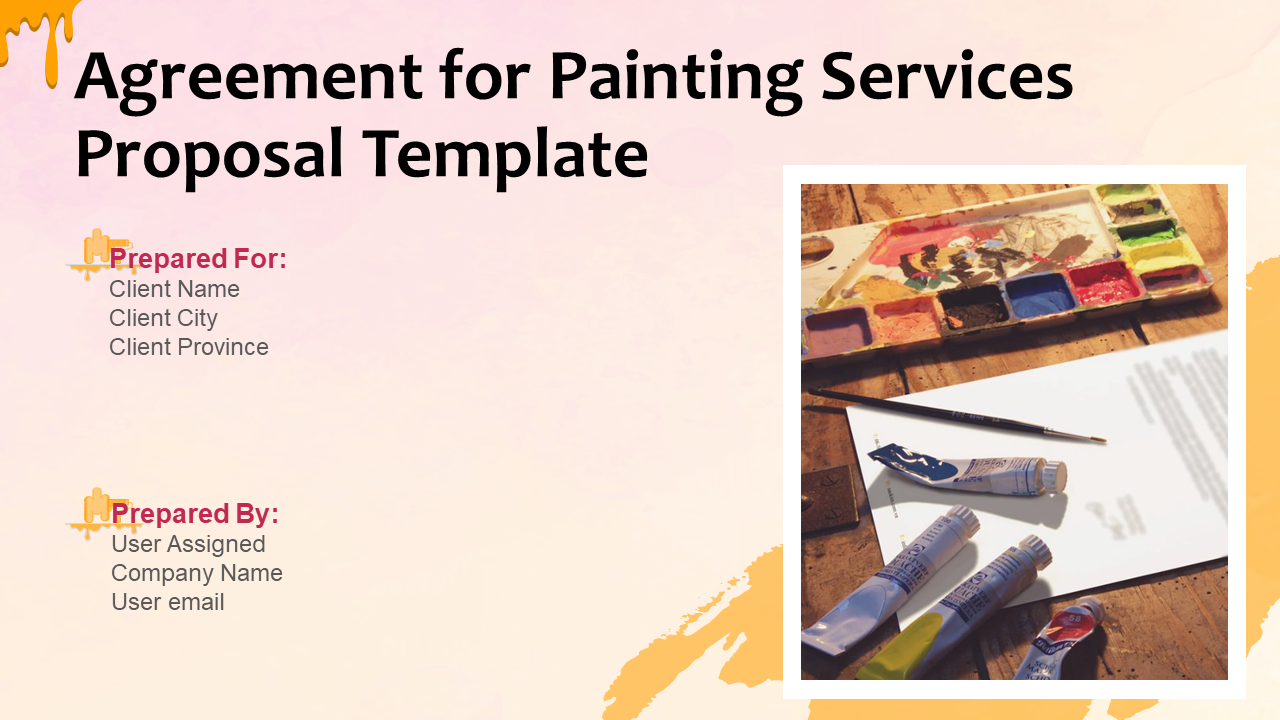 Agreement for Painting Services Proposal Template PowerPoint Presentation Slides