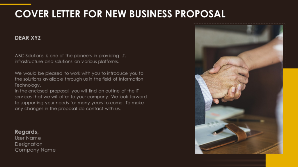 Business Proposal Cover Letter PPT Template
