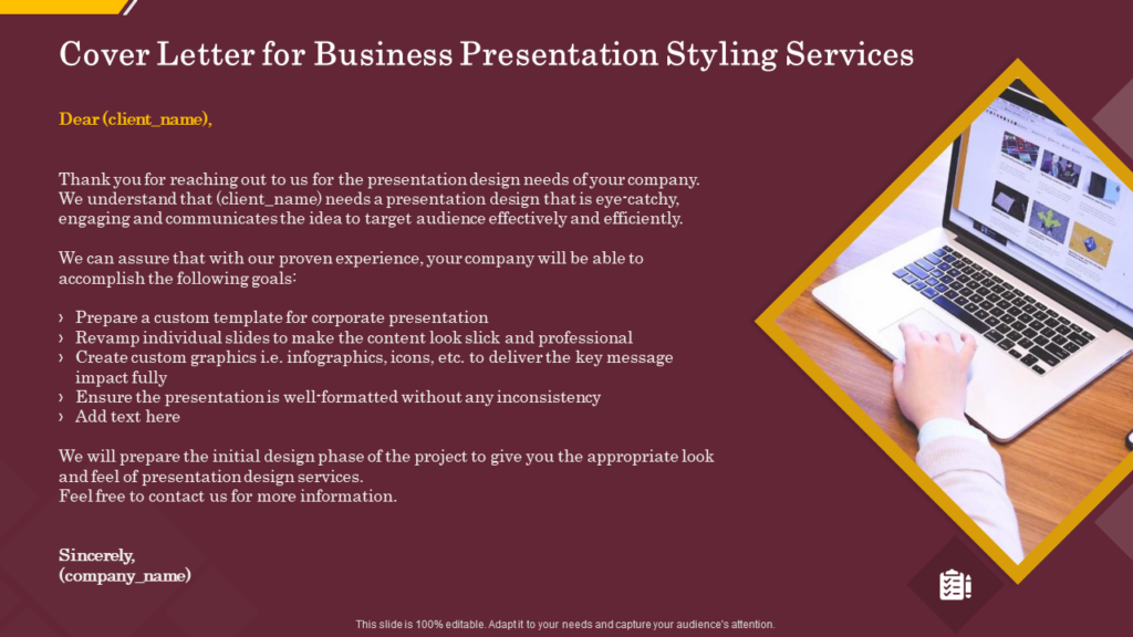Cover Business Letter PPT Diagram