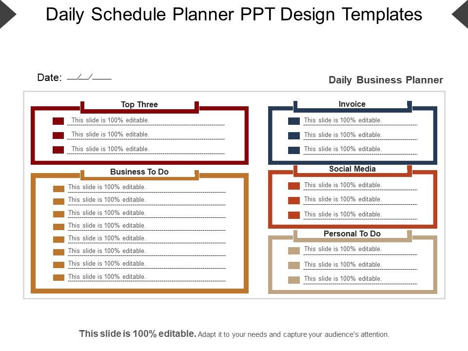 Daily Schedule Planner PPT Design