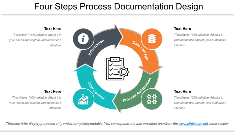 Four Steps Process Documentation Design PPT Template