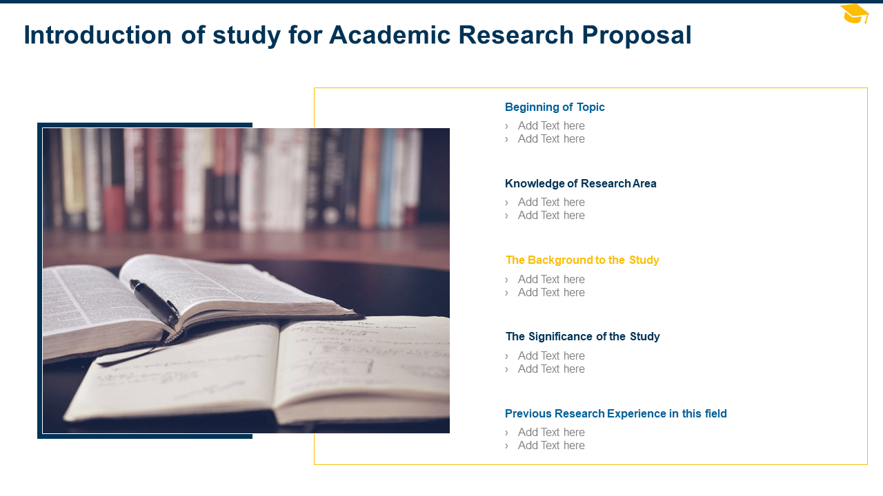 Introduction of Study for Academic Research Proposal PPT PowerPoint Icon Ideas