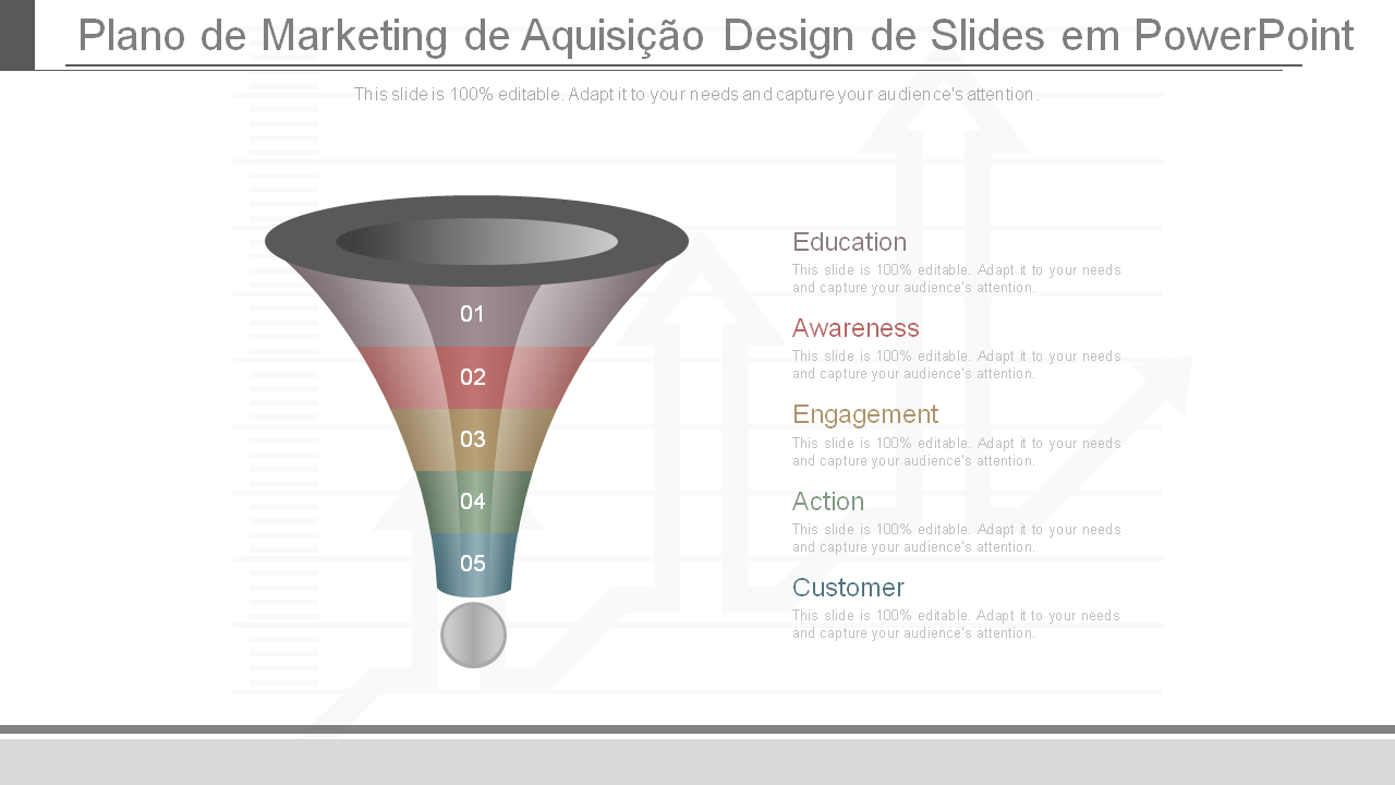 Plano de Marketing de Aquisição Design de Slides em PowerPoint